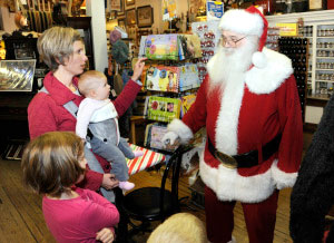 Santa with lady and child